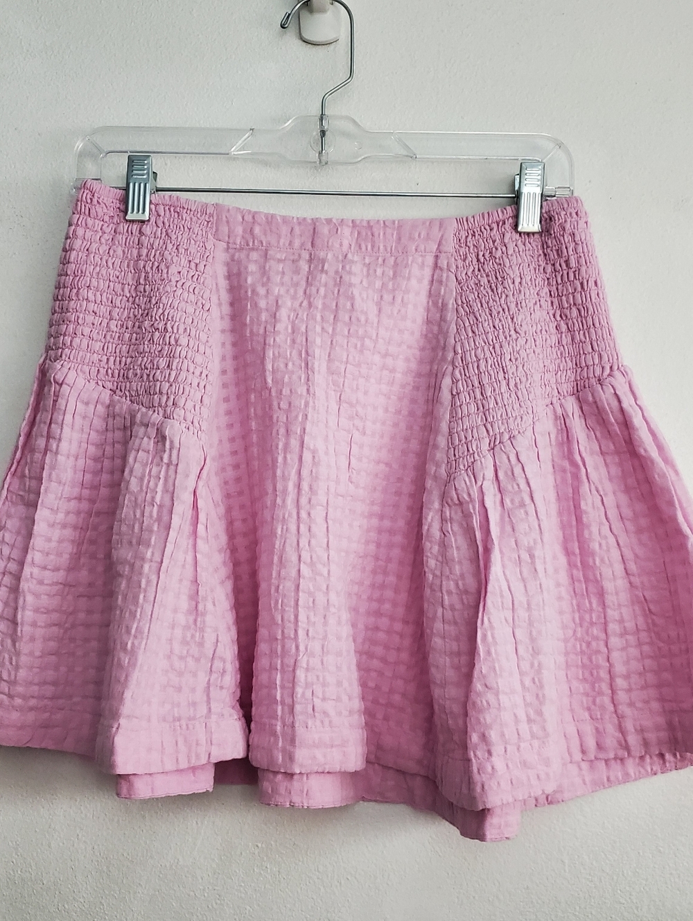 Free People Drew Pucker Check Skirt Set Pink Tulle - Picture 5 of 12